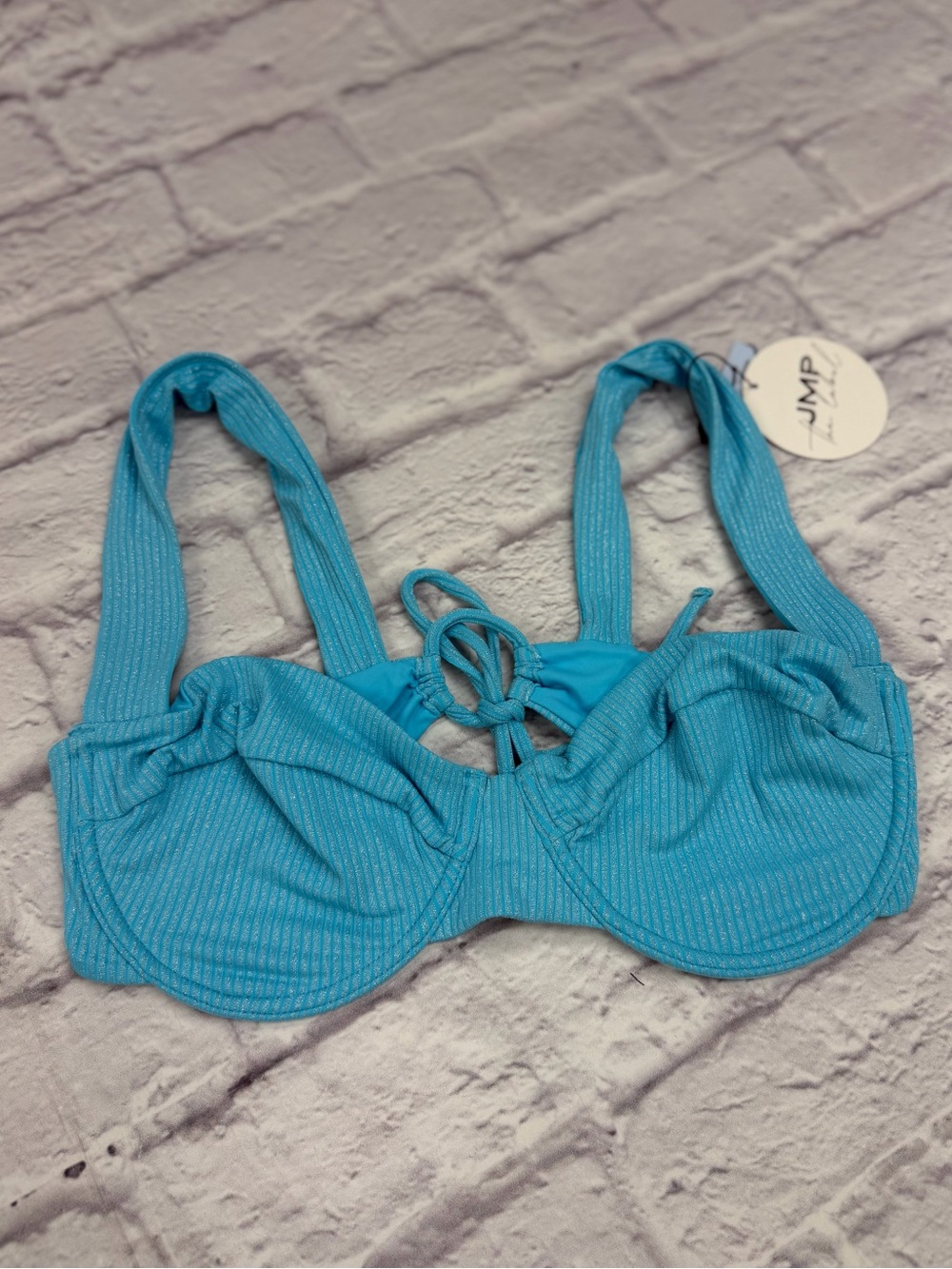 JMP The Label Barcelona Bikini Top in Bluebell Sz L EUC Beach Resort Pool Swim - Picture 7 of 16